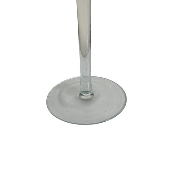 Unique Broken Pattern, Hand-Blown Deep Blue Glass Candle Holder 11.5" Tall - Picture 8 of 13